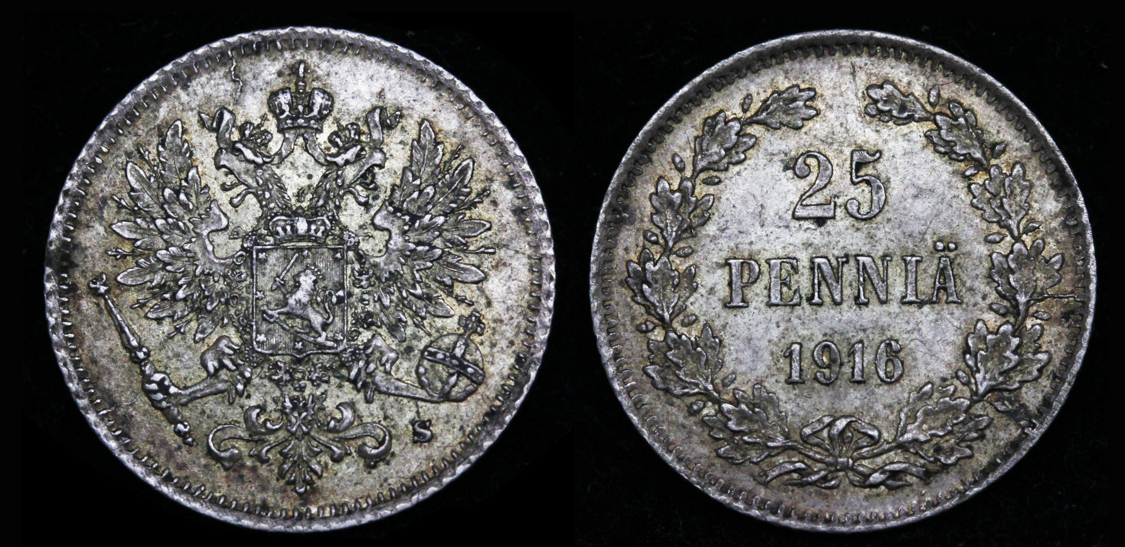 25 пенни 1916 год "S"