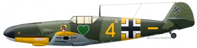 6.Bf-109G-2 из 6 отряда 54 истребительной эскадры «Грюнхерц».jpg