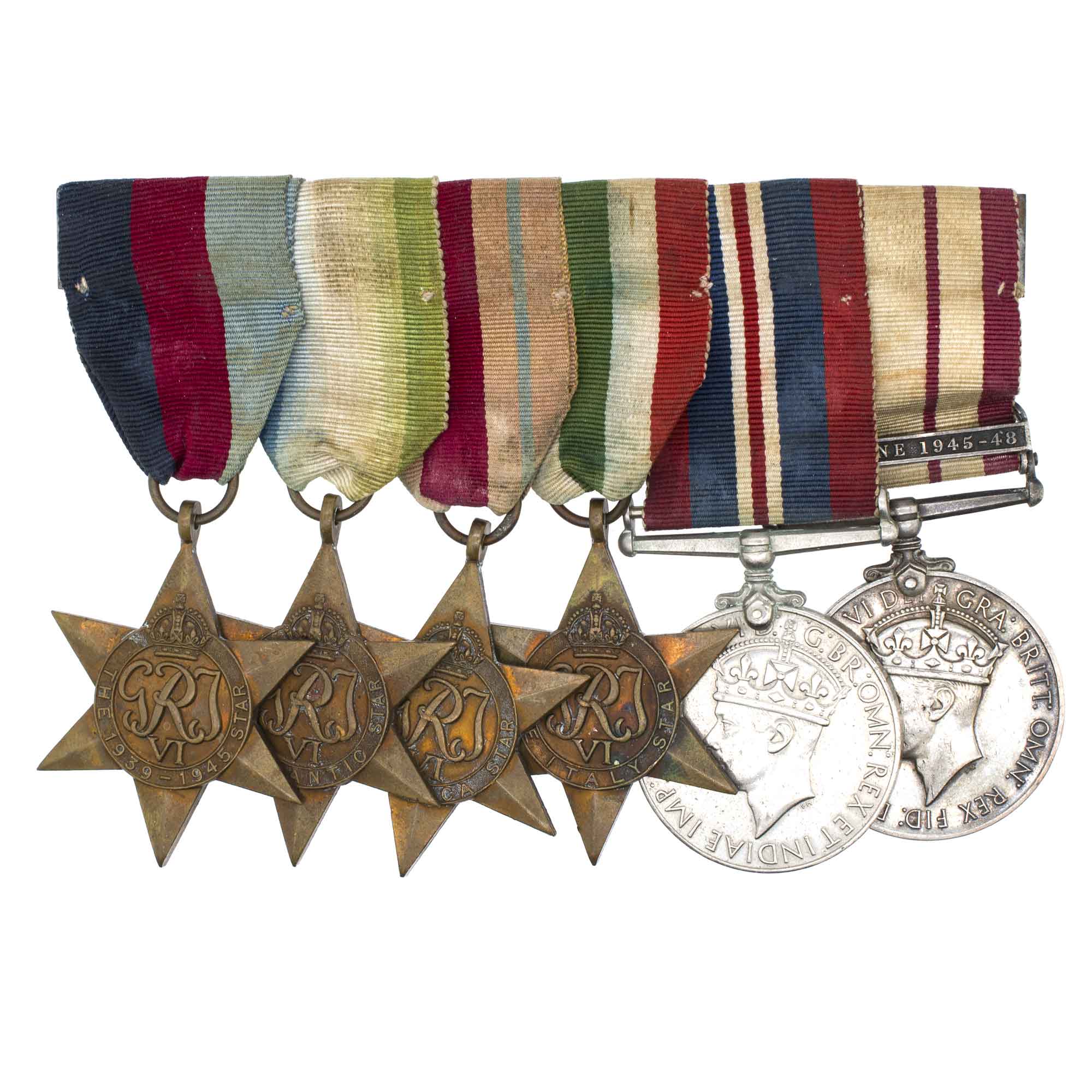 Великобритания. Наградная колодка из 6 медалей времен Второй мировой войны.